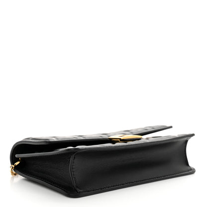 Fendi Nappa Matisse FF Embossed Wallet On Chain Black 4 of 11