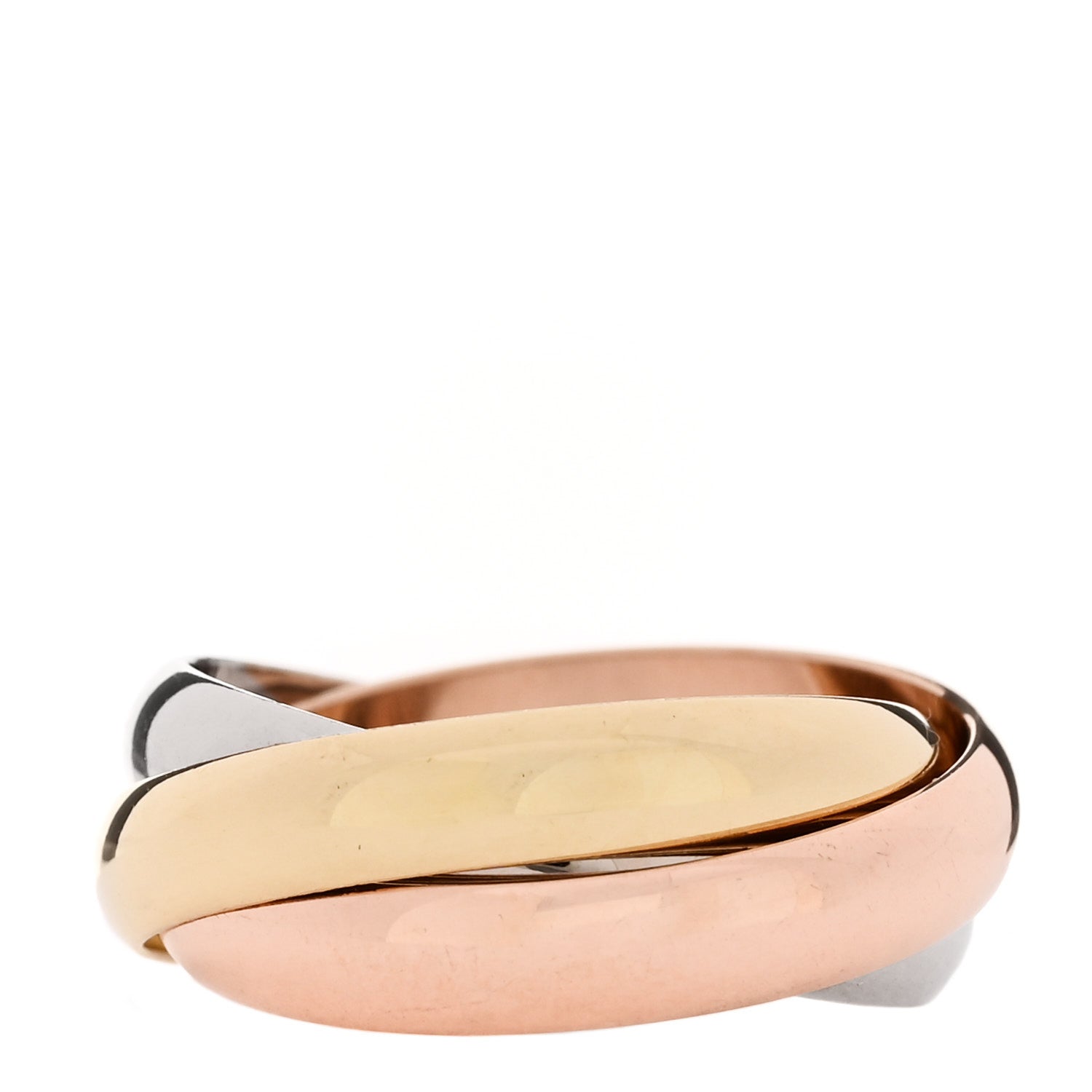 Cartier 18K Pink Yellow White Gold Classic Trinity Ring 51 5.75 3 of 5