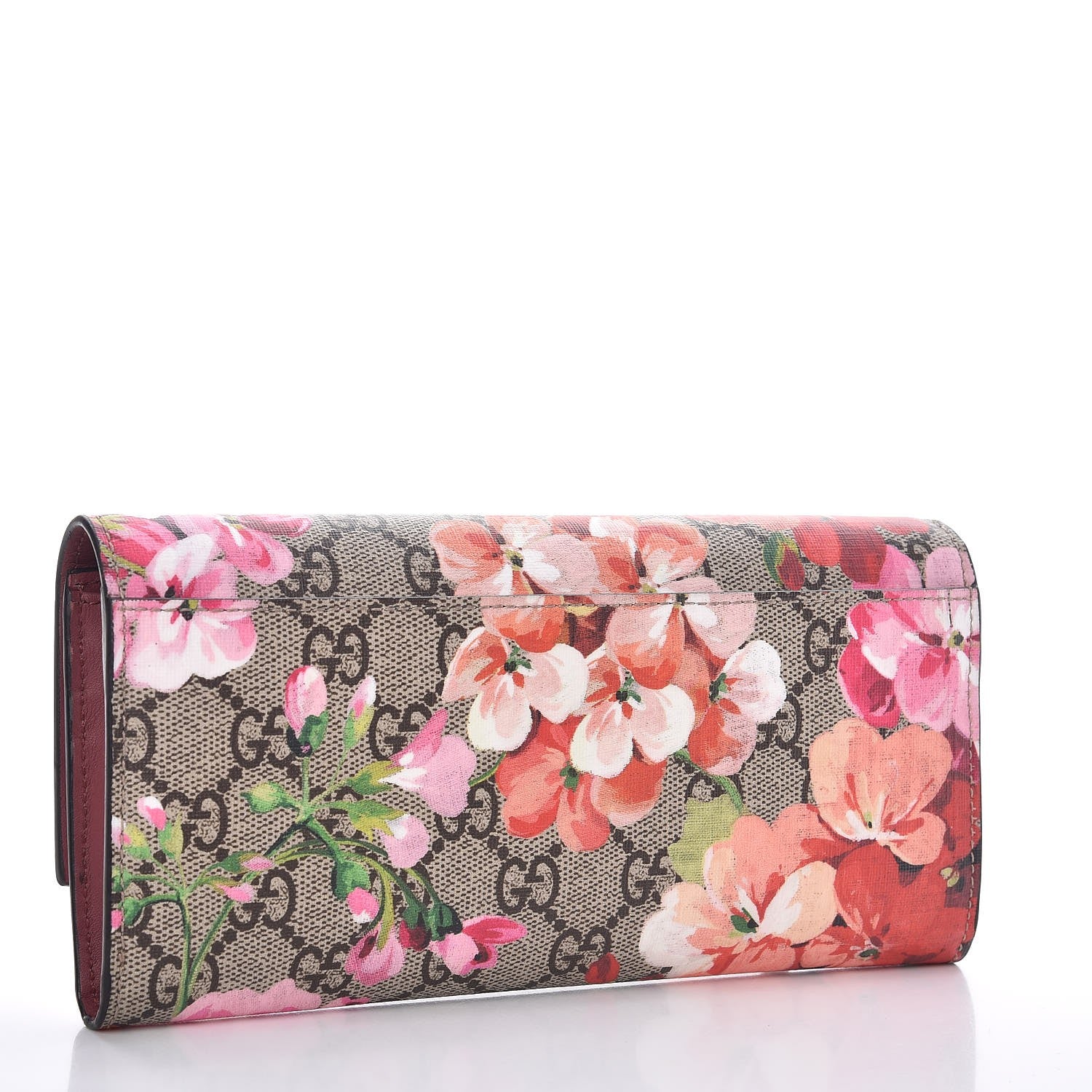 Gucci GG Supreme Monogram Blooms Continental Wallet Beige Multicolor Dry Rose 3 of 7