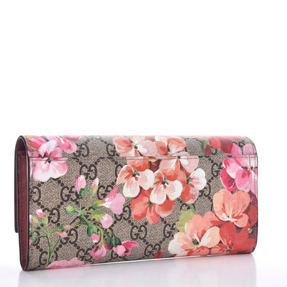 Gucci GG Supreme Monogram Blooms Continental Wallet Beige Multicolor Dry Rose 3 of 7