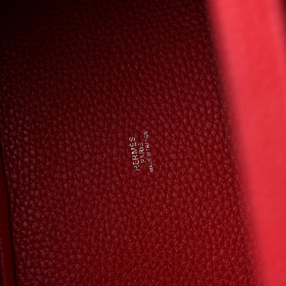 Hermes Taurillon Clemence Picotin Lock 18 PM Rouge Casaque 6 of 10