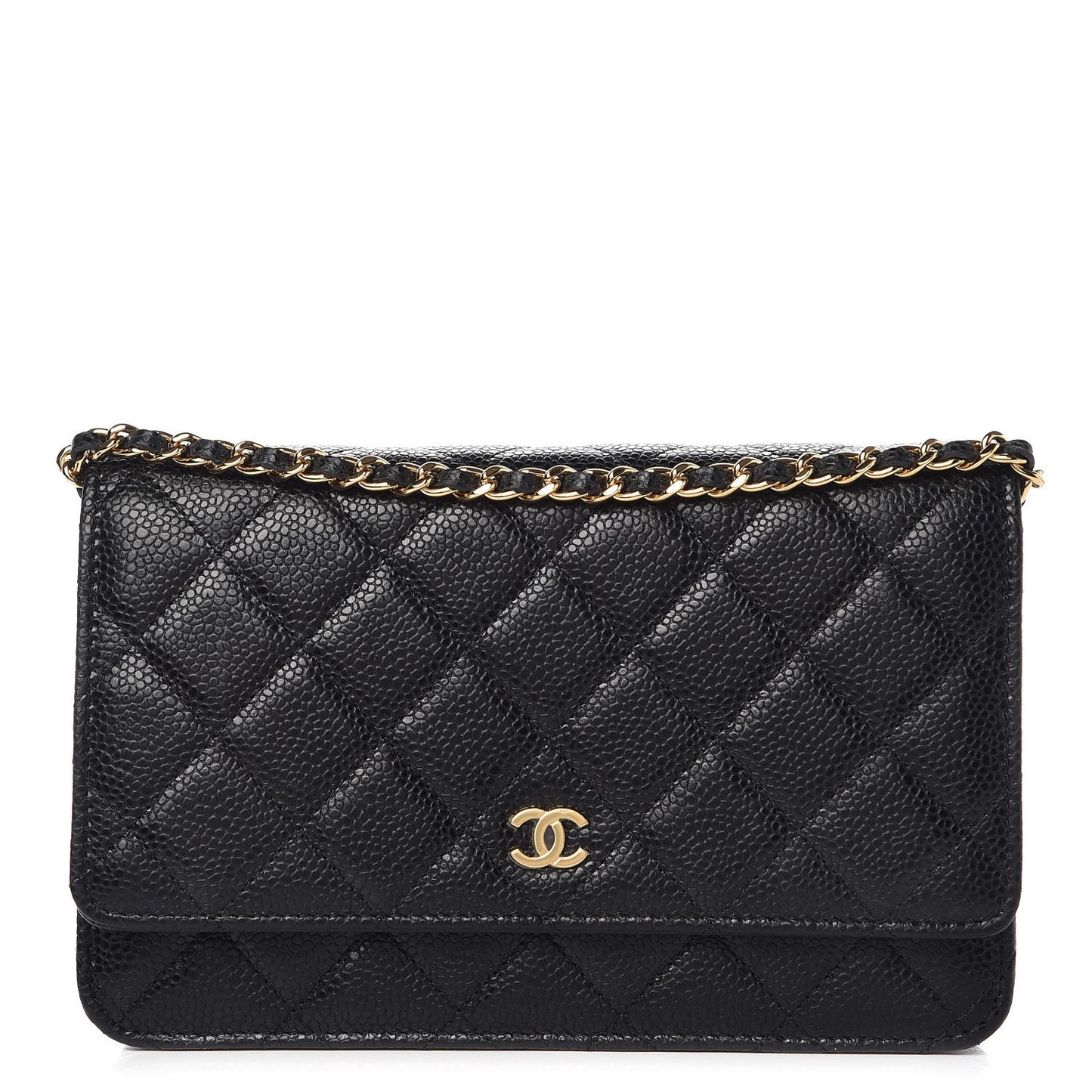 Caviar Quilted Wallet On Chain WOC Black