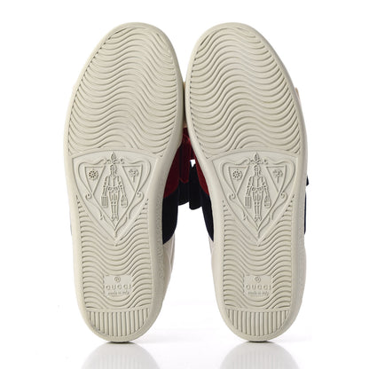 Gucci Calfskin Velvet Womens Bow Ace Sneakers 37.5 White 5 of 14
