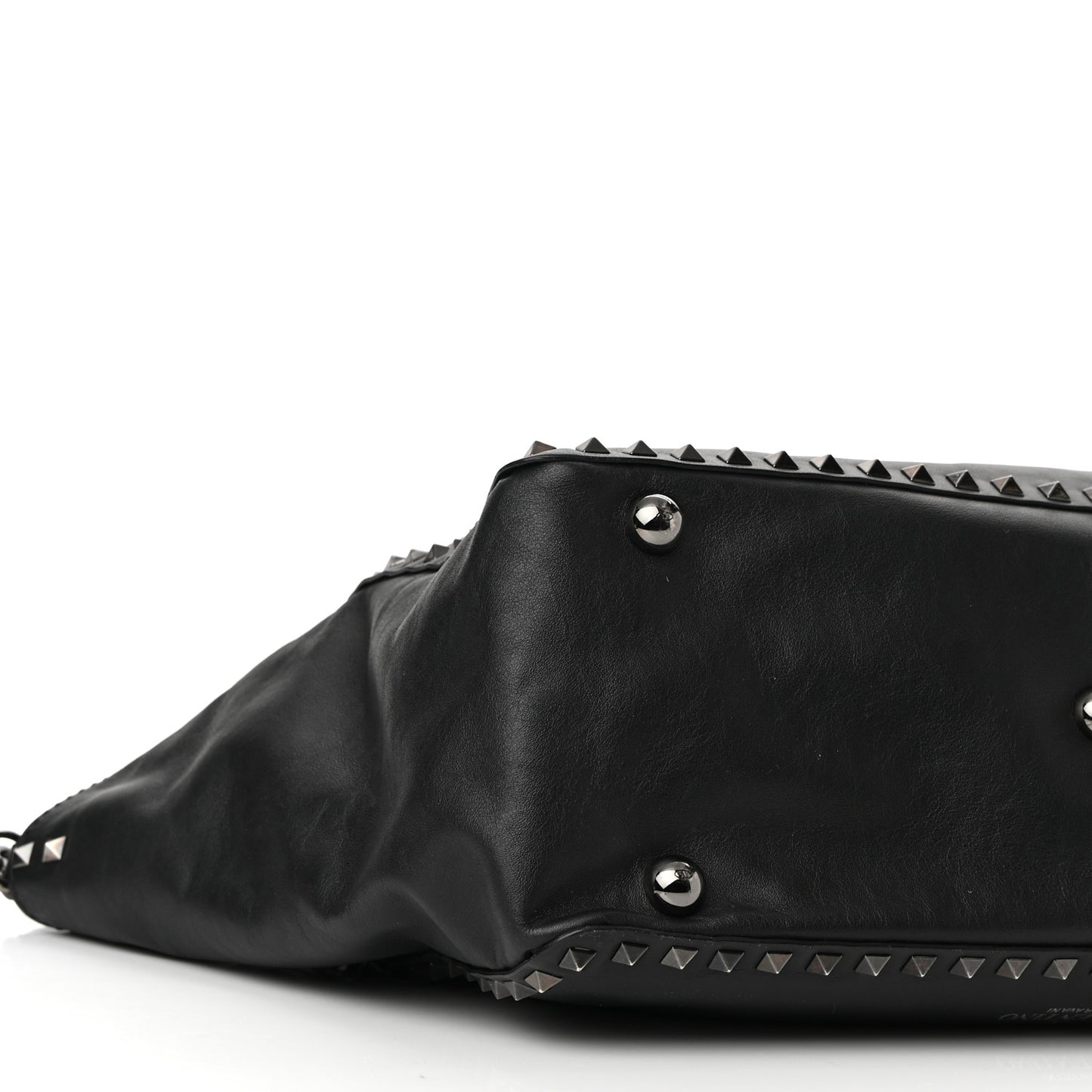 Vitello Medium Rockstud Tote Black