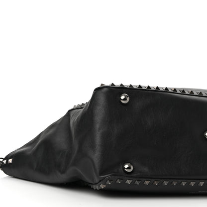 Valentino Garavani Vitello Medium Rockstud Tote Black 8 of 10