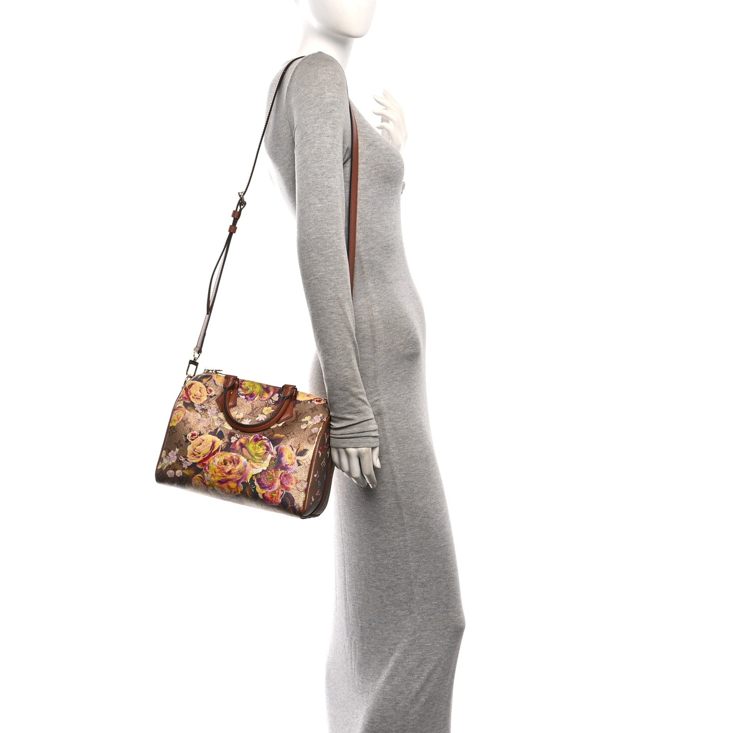 Metallic Monogram LV Garden Speedy Bandouliere 25 Gold
