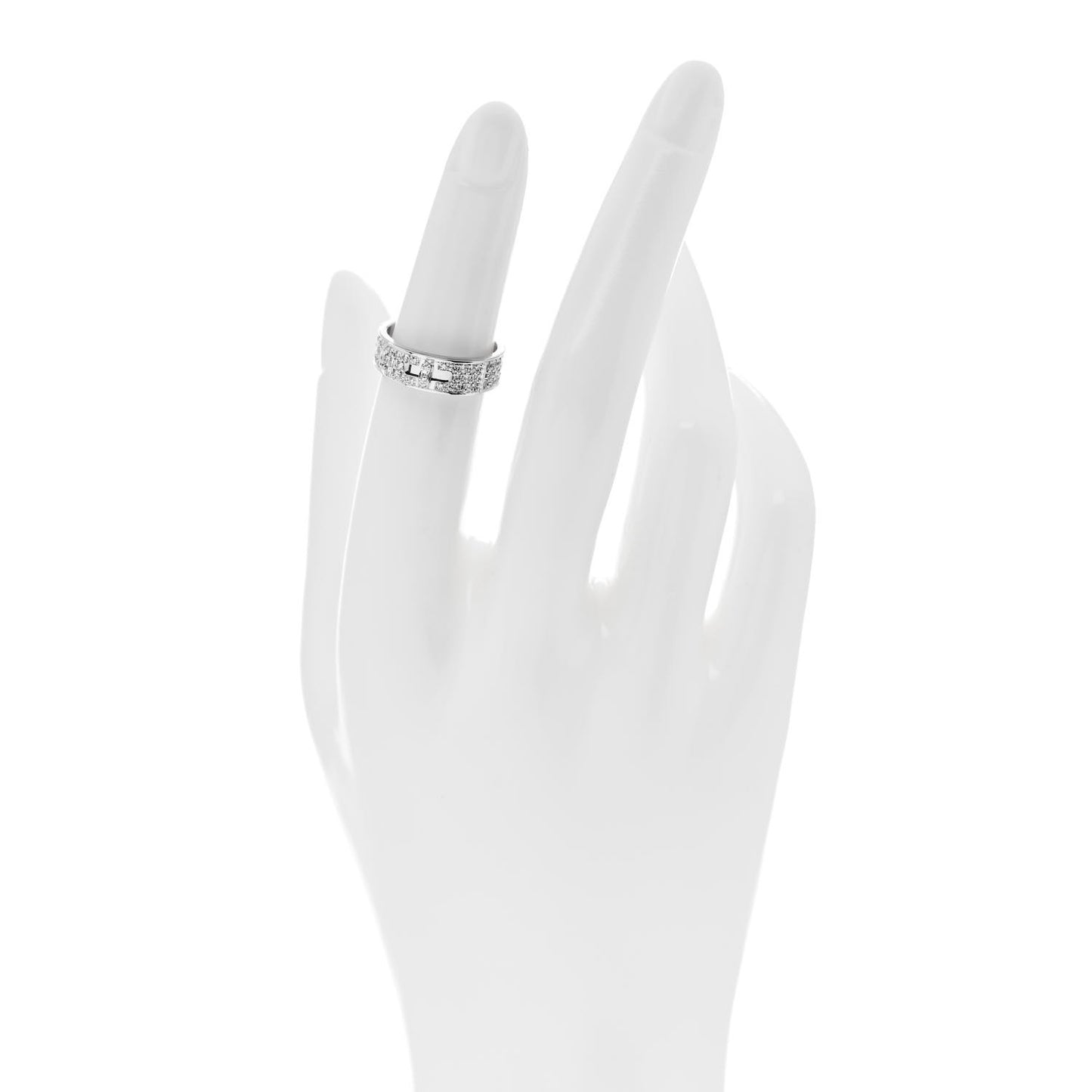 18K White Gold Diamond Pave Kelly Ring 48 4.5
