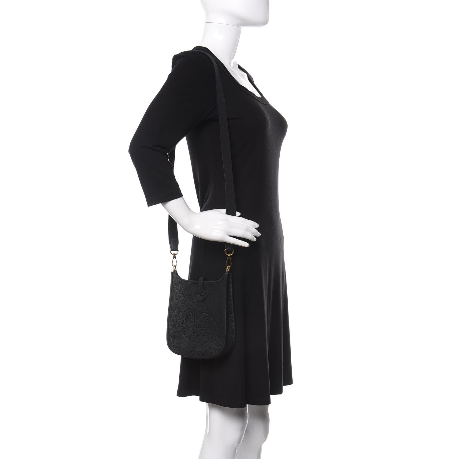 Hermes Taurillon Clemence Evelyne TPM Black 2 of 9