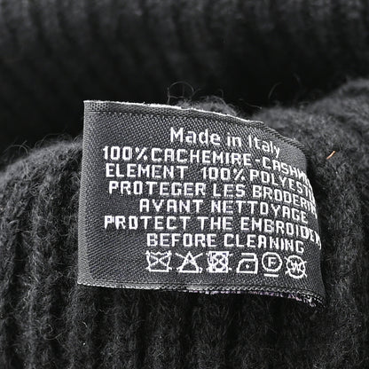 Chanel Cashmere Sequin Logo Beanie Hat Black Gold 9 of 9