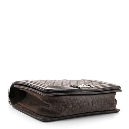Chanel Iridescent Caviar Quilted Medium Boy Flap Dark Grey 4 of 12