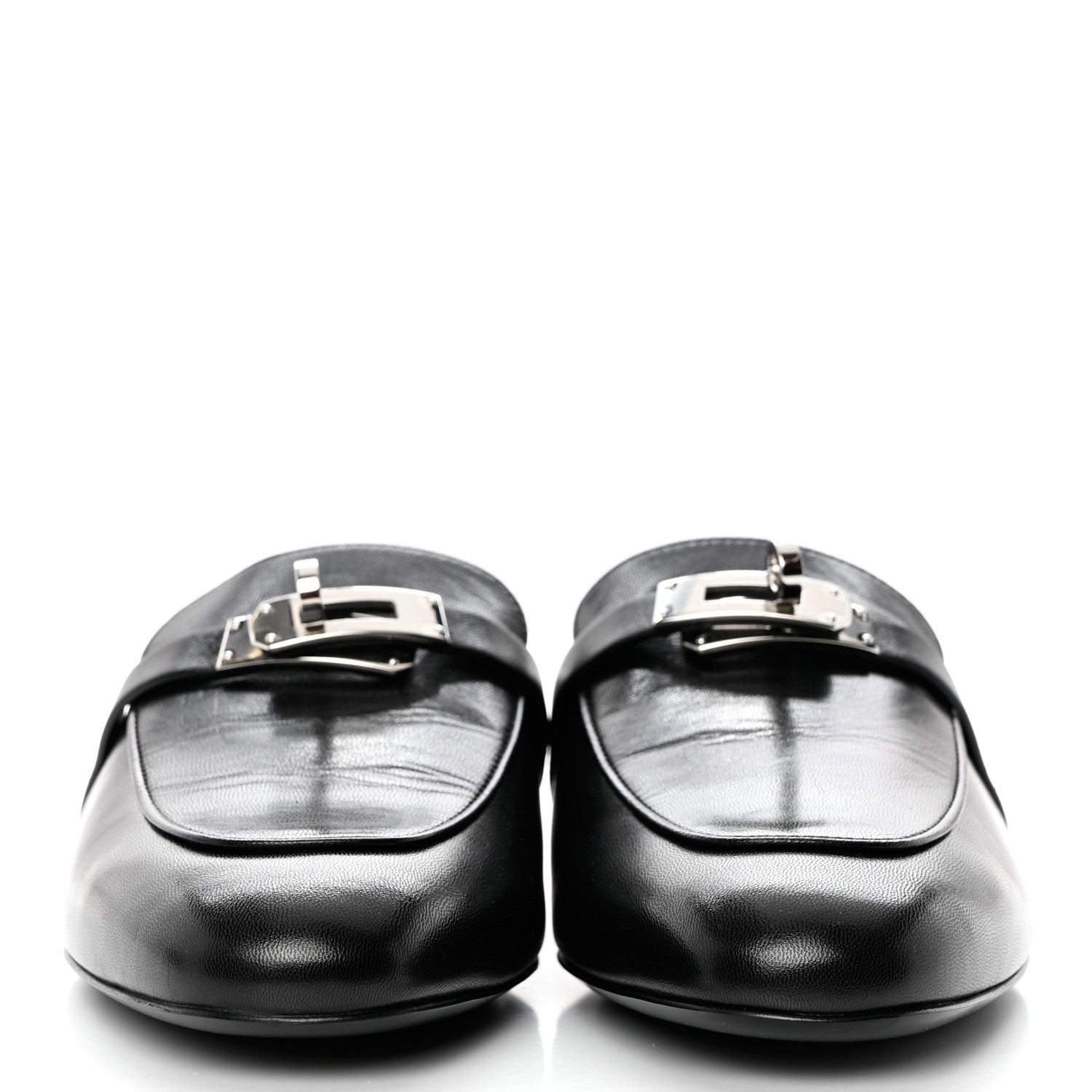 Hermes Goatskin Oz Mules 39 Black 2 of 8