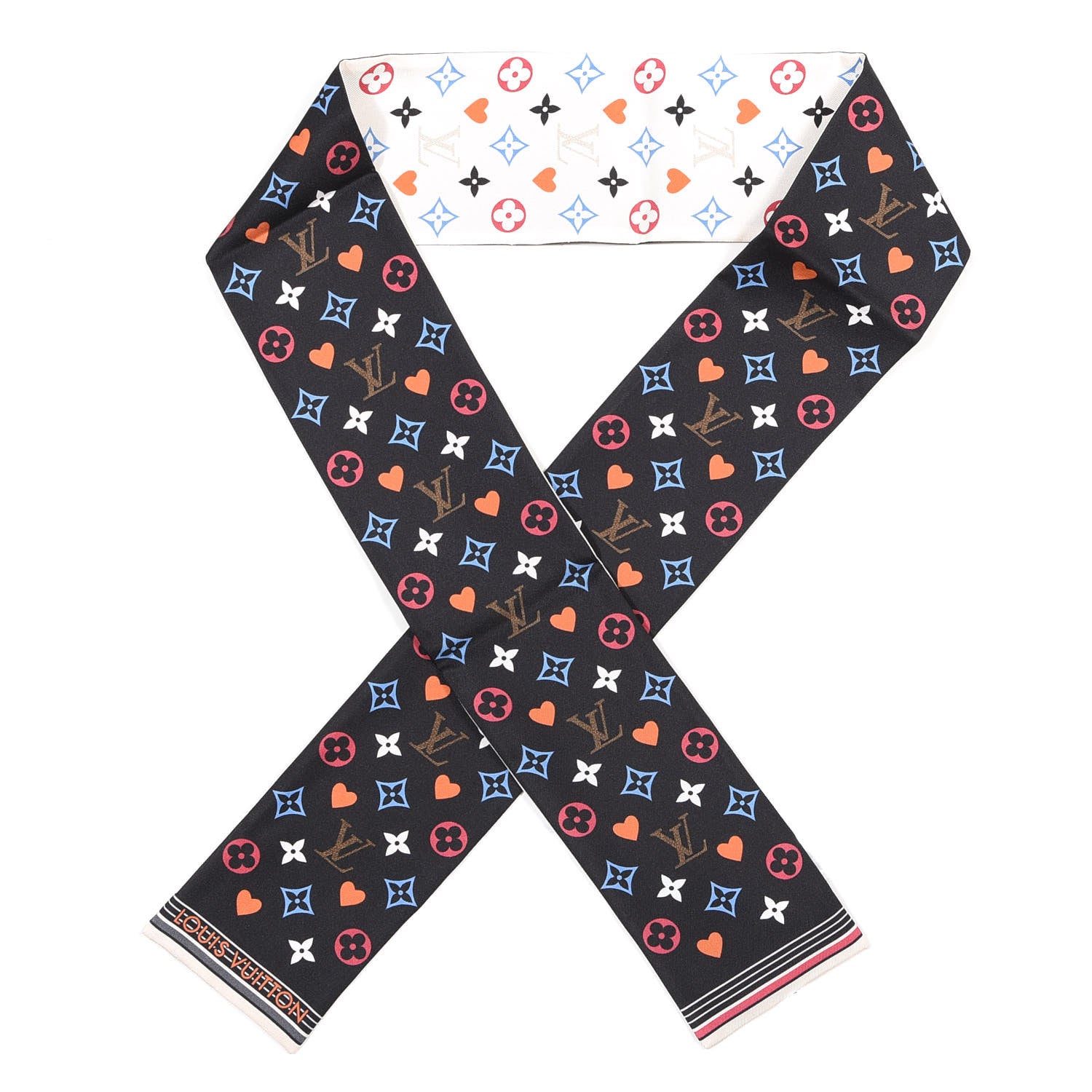 Louis Vuitton Silk Game On Bandeau Black White 1 of 4