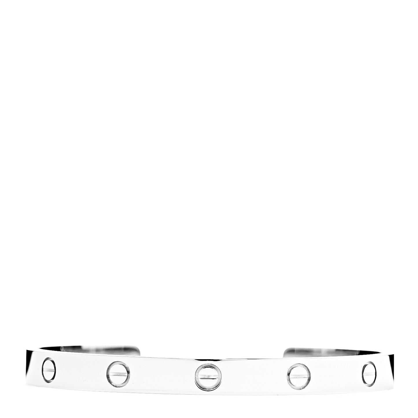 18K White Gold LOVE Cuff Bracelet 19