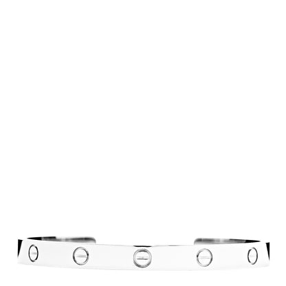 Cartier 18K White Gold LOVE Cuff Bracelet 19 1 of 5