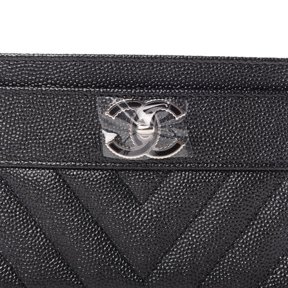 Chanel Caviar Chevron Quilted Vintage Mademoiselle Card Holder Black 10 of 10