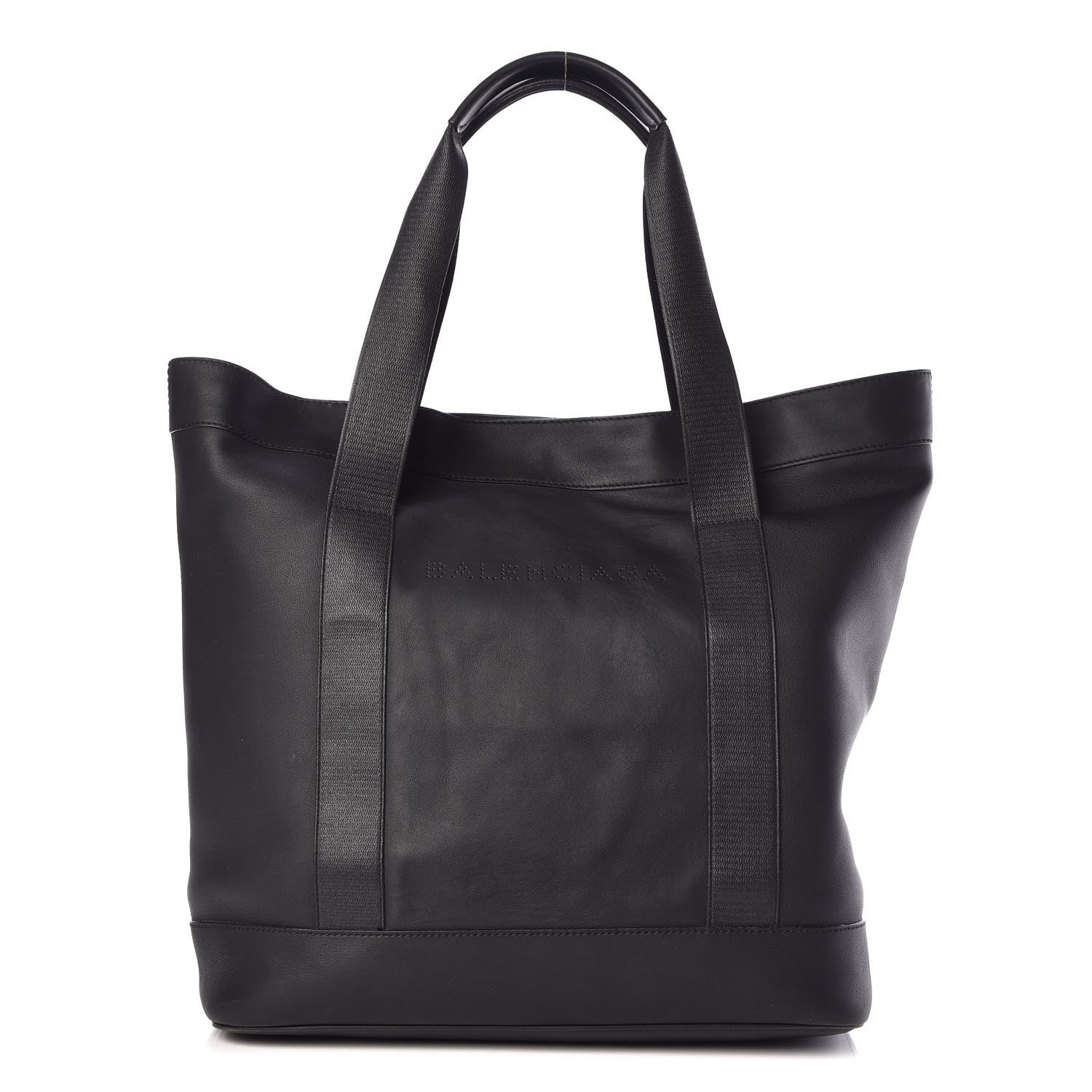 Balenciaga Lambskin Mens Perforated Canvas Navy Tote Black 1 of 13