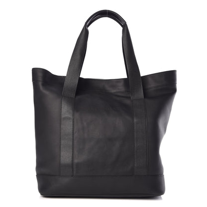 Balenciaga Lambskin Mens Perforated Canvas Navy Tote Black 1 of 13
