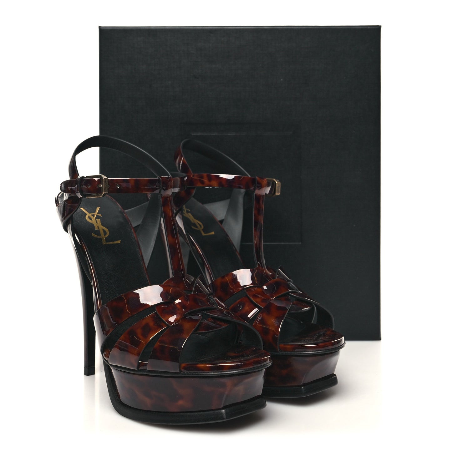 Patent Tribute 105 Platform Sandals 38.5 Tortoiseshell