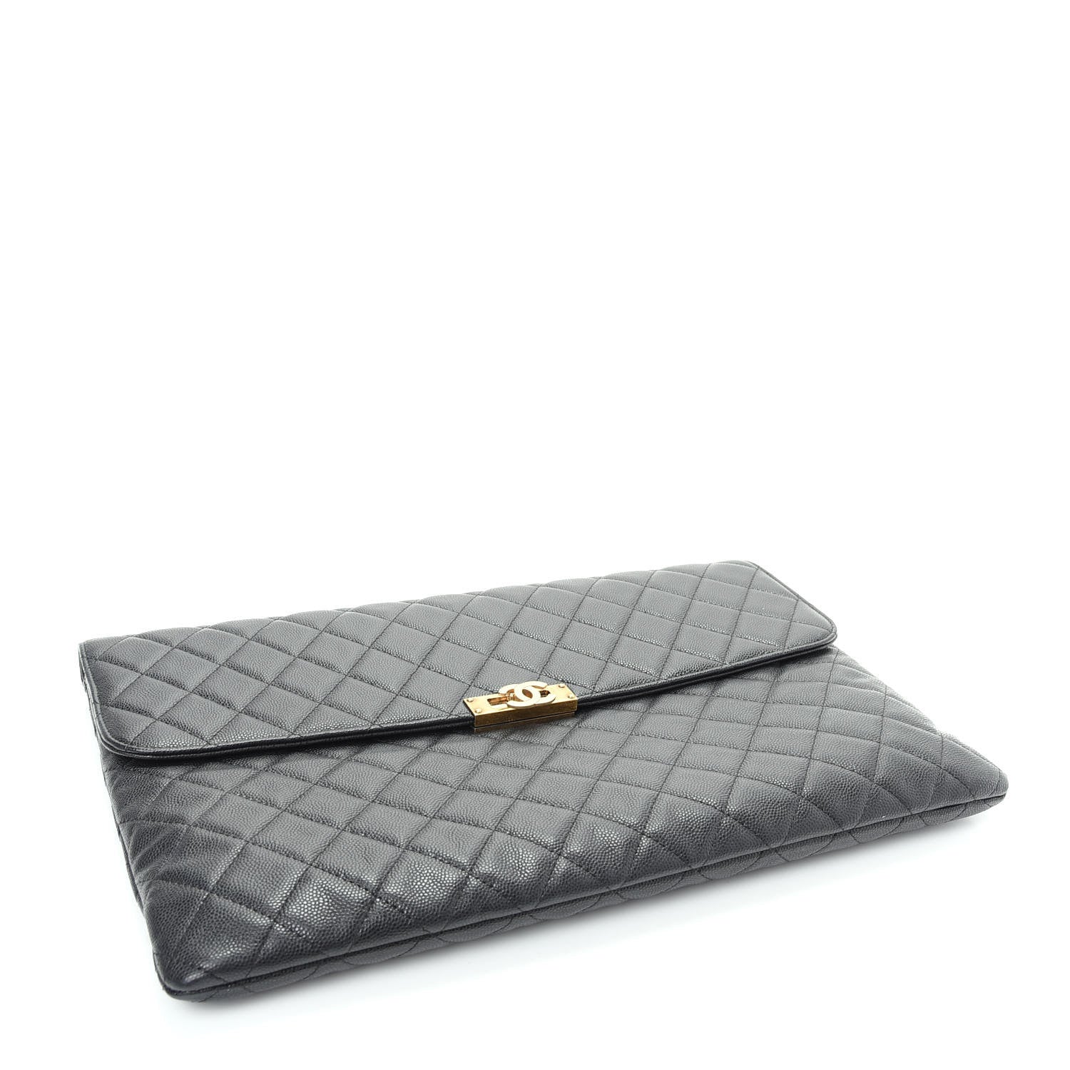 Chanel Caviar Quilted Large Golden Class Pouch Black 4 of 8