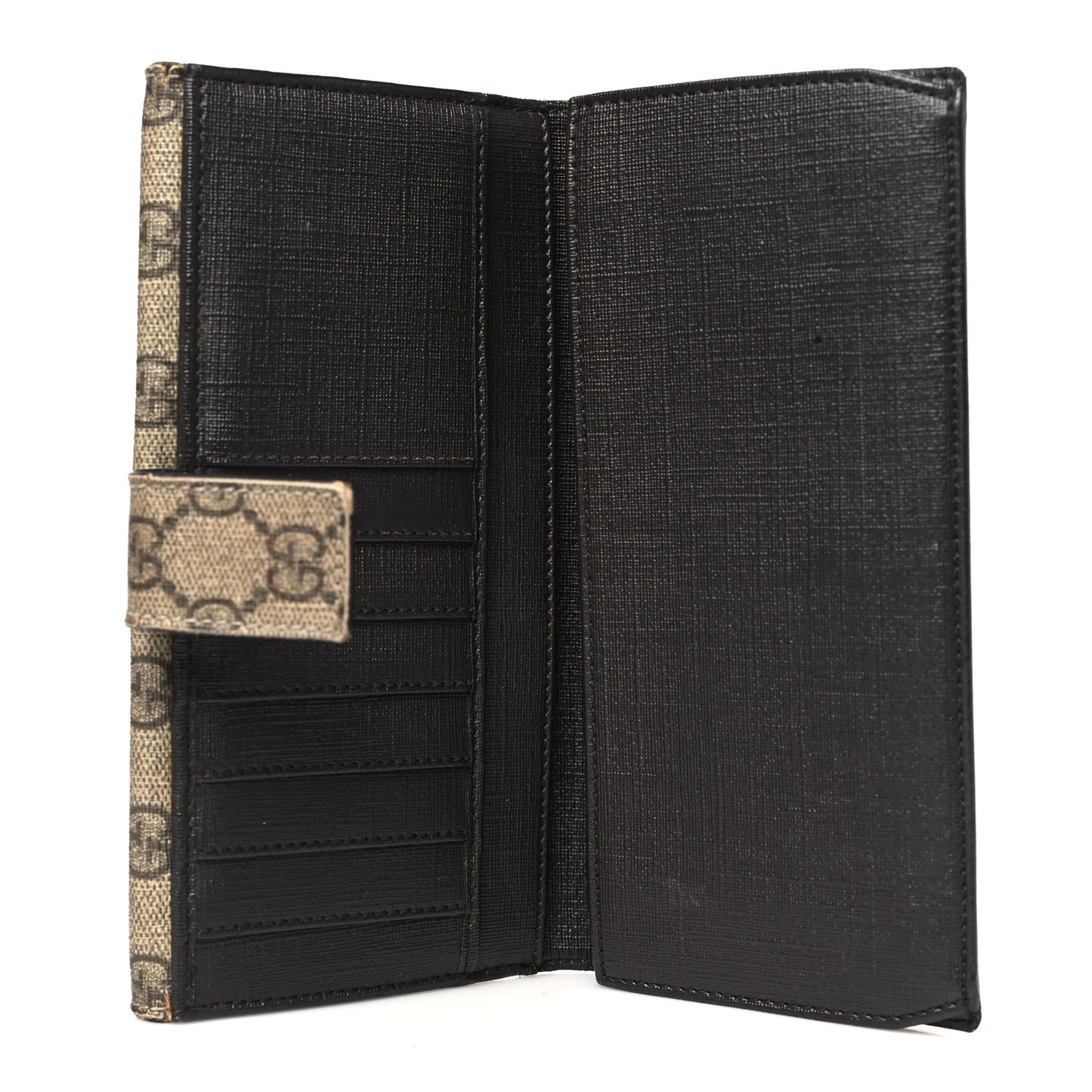 GG Supreme Monogram Continental Flap Wallet Beige