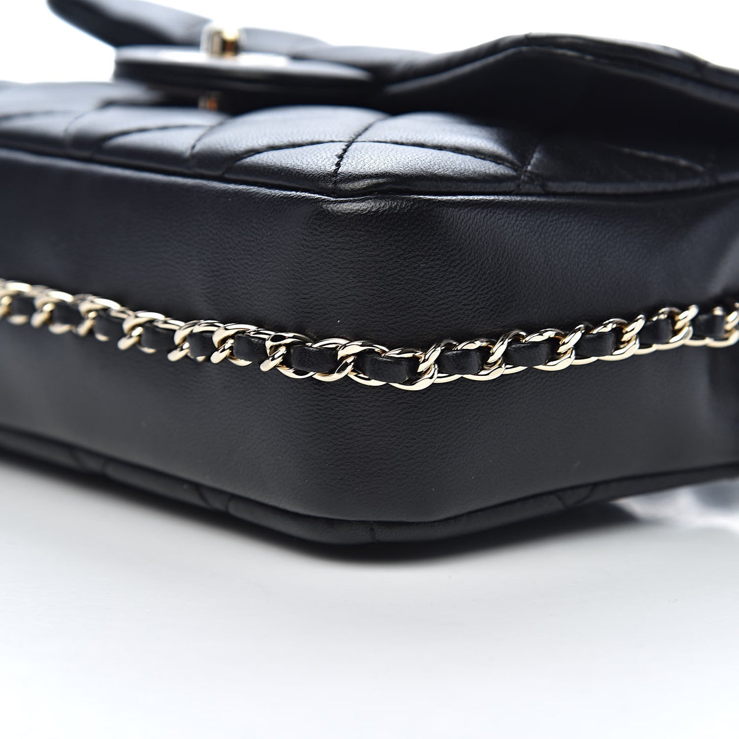 Lambskin Quilted Small My Precious Flap Black