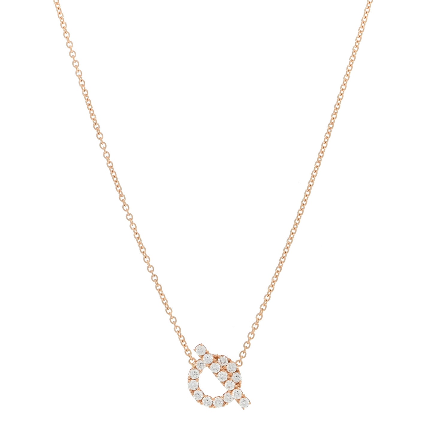 18K Rose Gold Diamond Finesse Pendant Necklace
