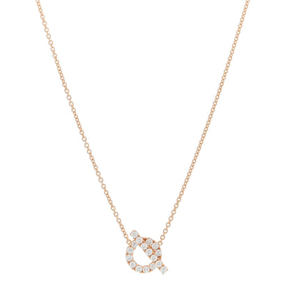 Hermes 18K Rose Gold Diamond Finesse Pendant Necklace 1 of 4