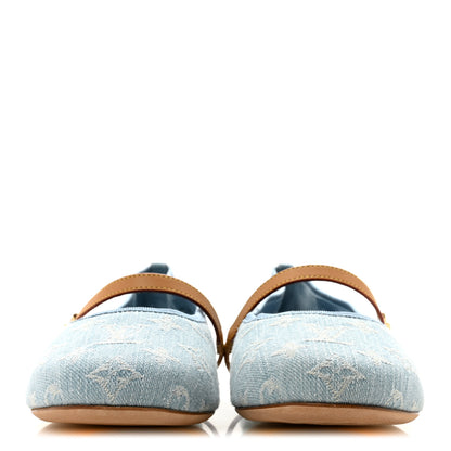Louis Vuitton Denim Monogram Romy Flat Ballerinas 41 Blue 3 of 9