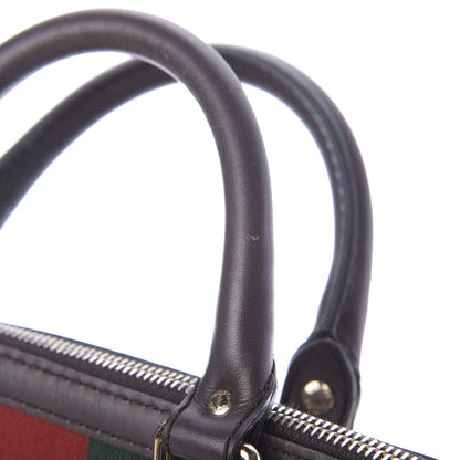 Gucci Monogram Vintage Web Medium Boston Dark Brown 14 of 15