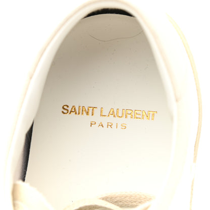 Saint Laurent Distressed Canvas Court Classic Sneakers 36 Panna 7 of 8