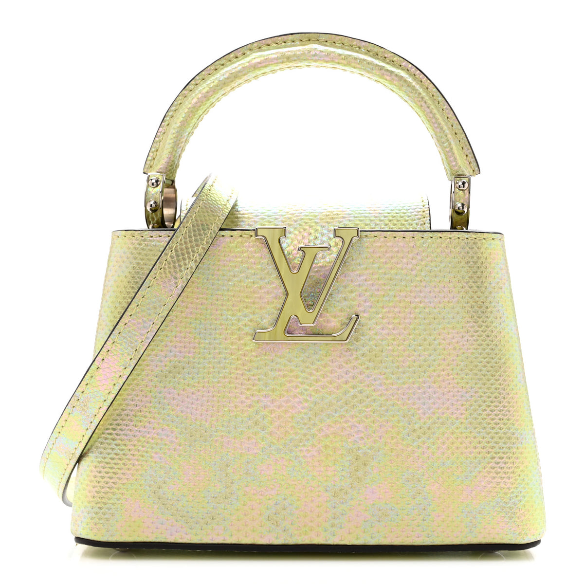 Louis Vuitton Iridescent Karung Capucines Mini Petrol 1 of 10