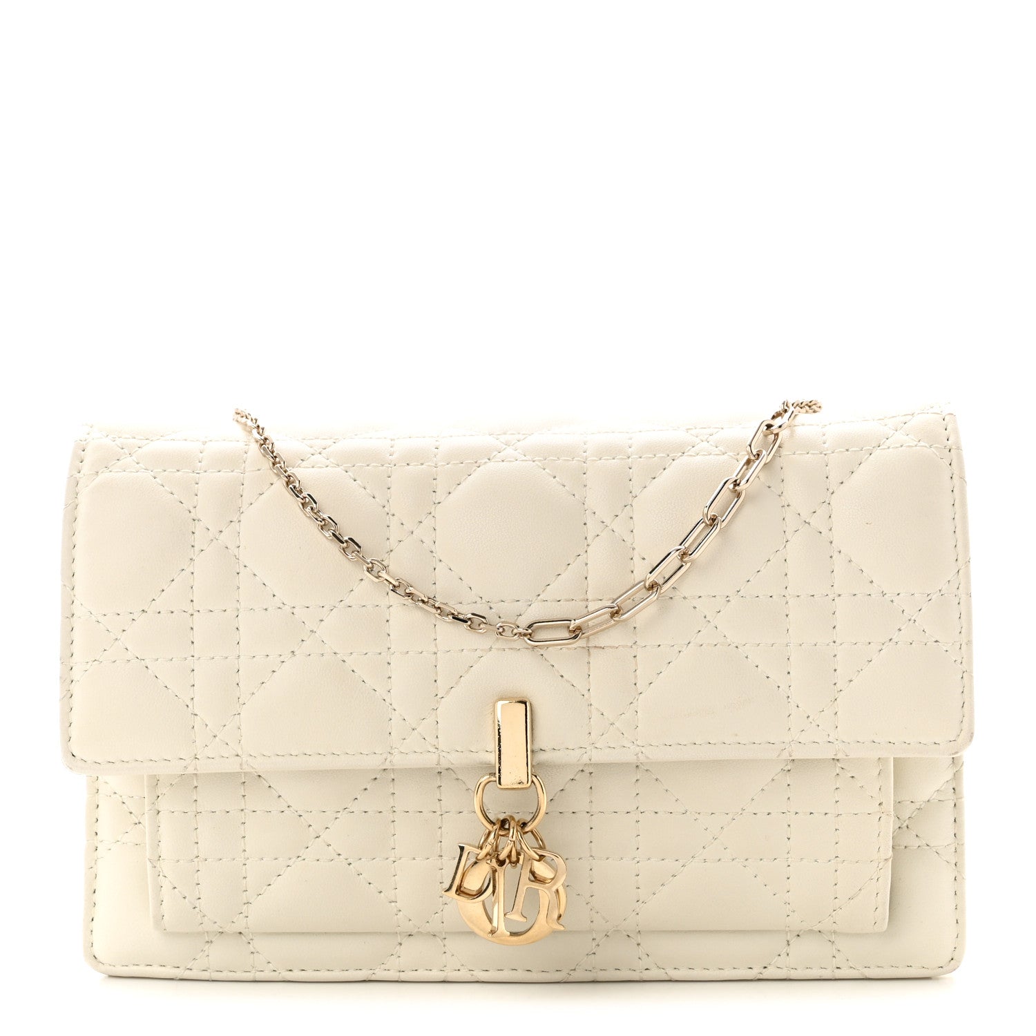 Christian Dior Lambskin Cannage Chain My Dior Daily Chain Pouch Latte 1 of 9