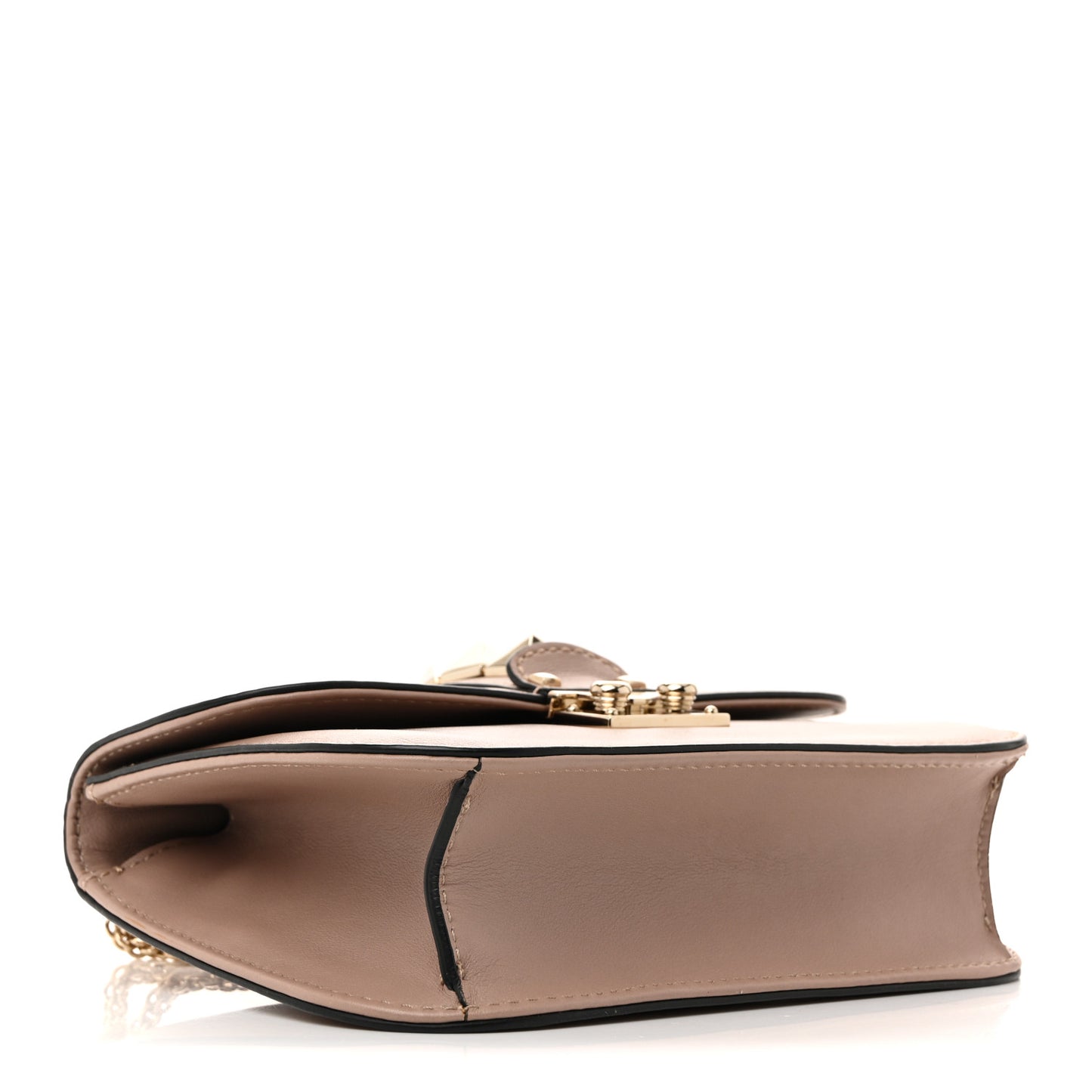 Vitello Small Glam Lock Rockstud Flap Poudre