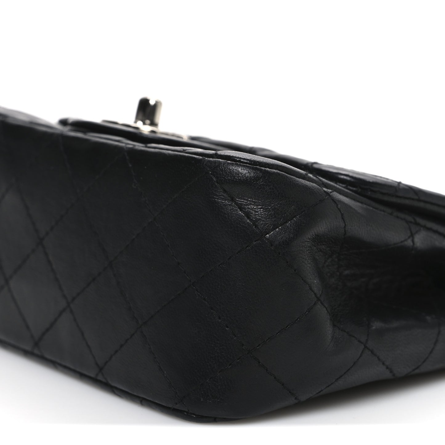 Lambskin Quilted Mini Square Flap Black