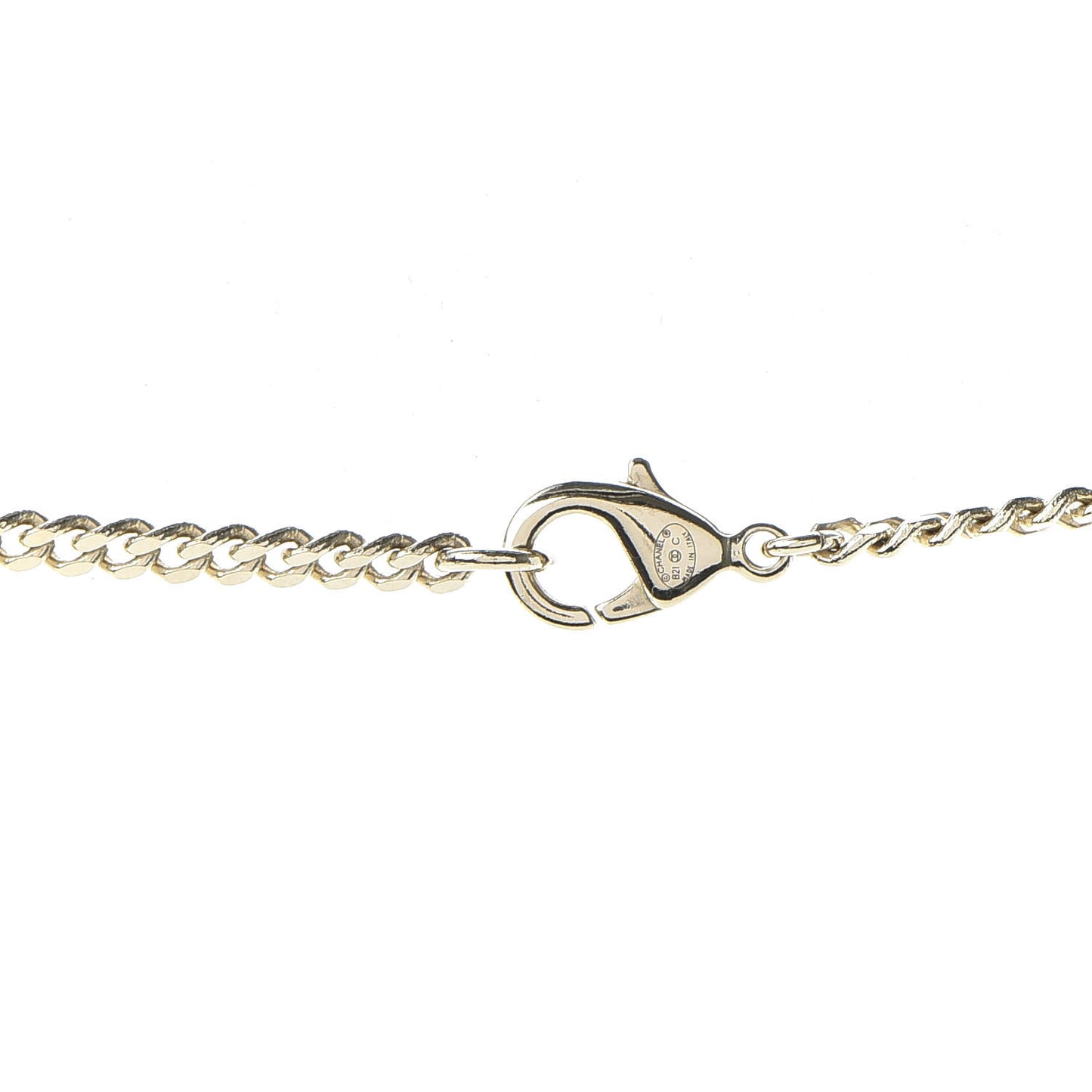 Crystal Dog Tag Charm Necklace Gold