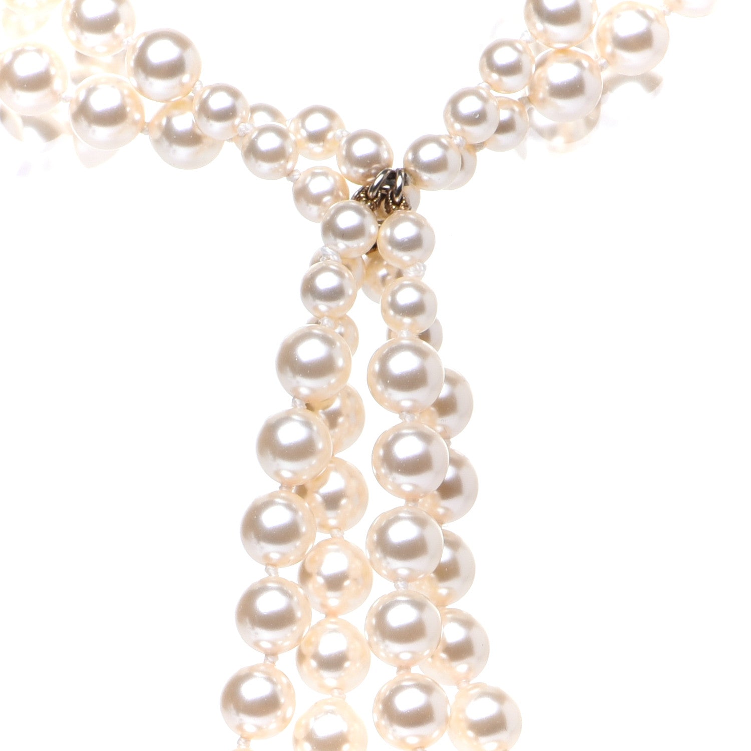 Chanel Pearl Multi Strand CC Necklace Gold 8 of 14