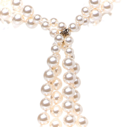 Chanel Pearl Multi Strand CC Necklace Gold 8 of 14