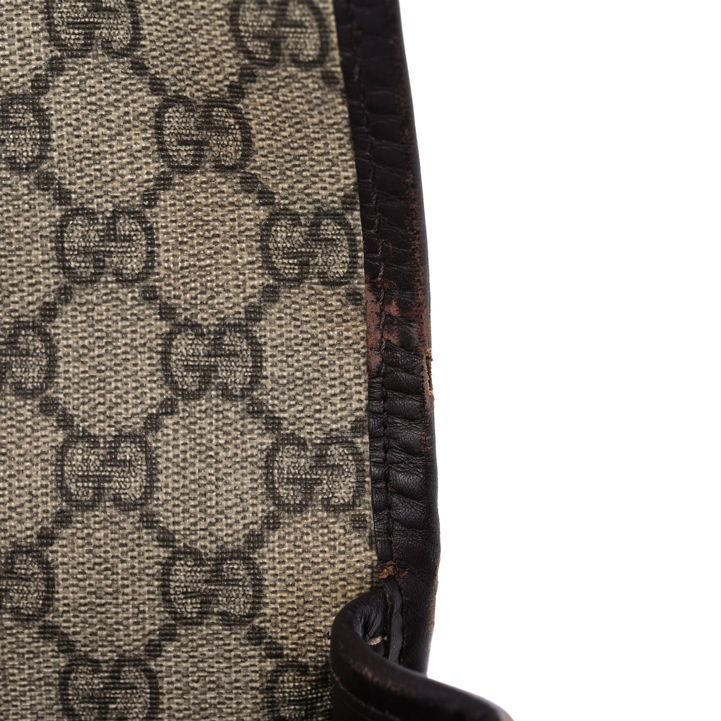 GG Plus Monogram Medium Double Buckle Flap Messenger Bag Beige Dark Brown