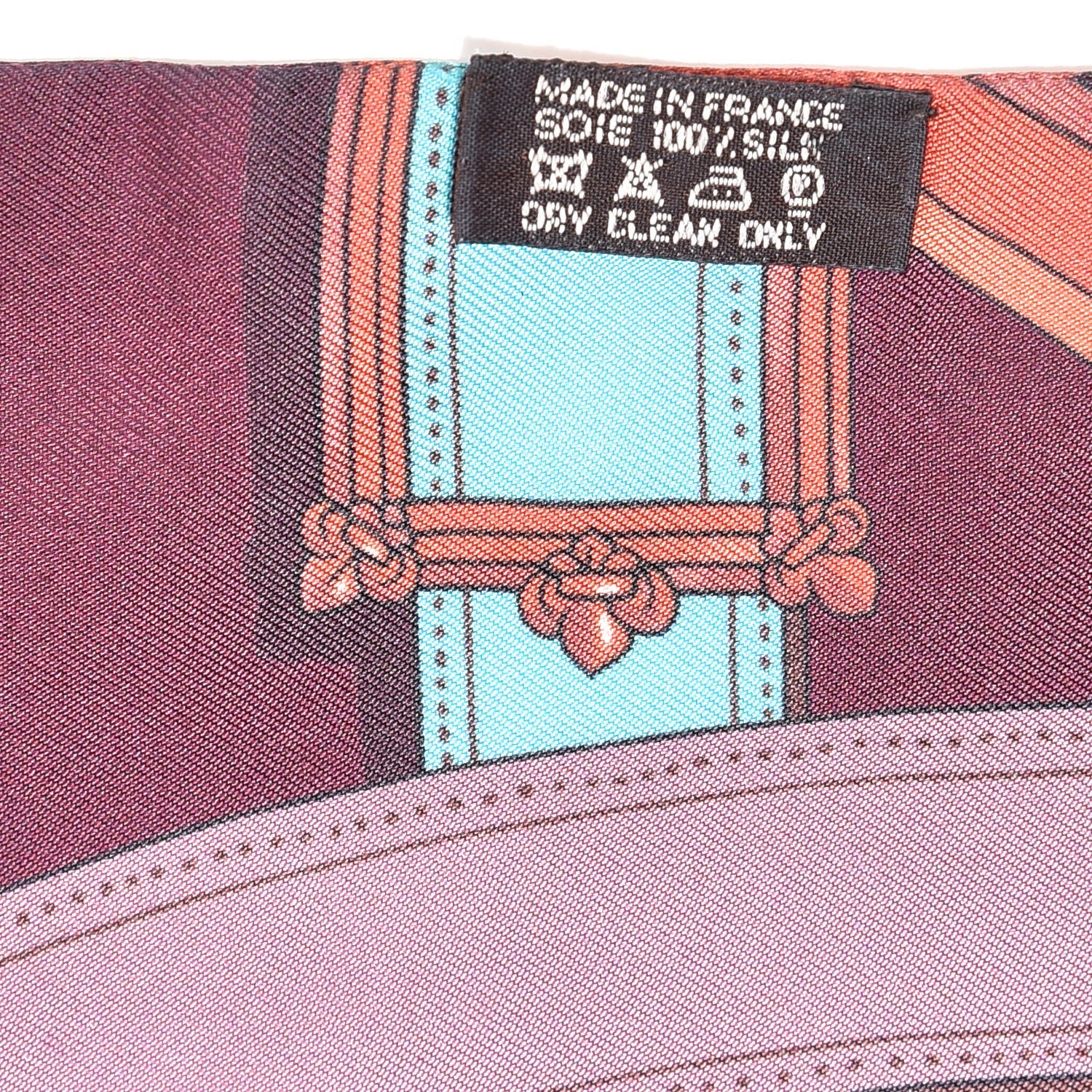 Hermes Silk Cavalcadour Maxi Twilly Bordeaux Canard Fuchsia 5 of 6