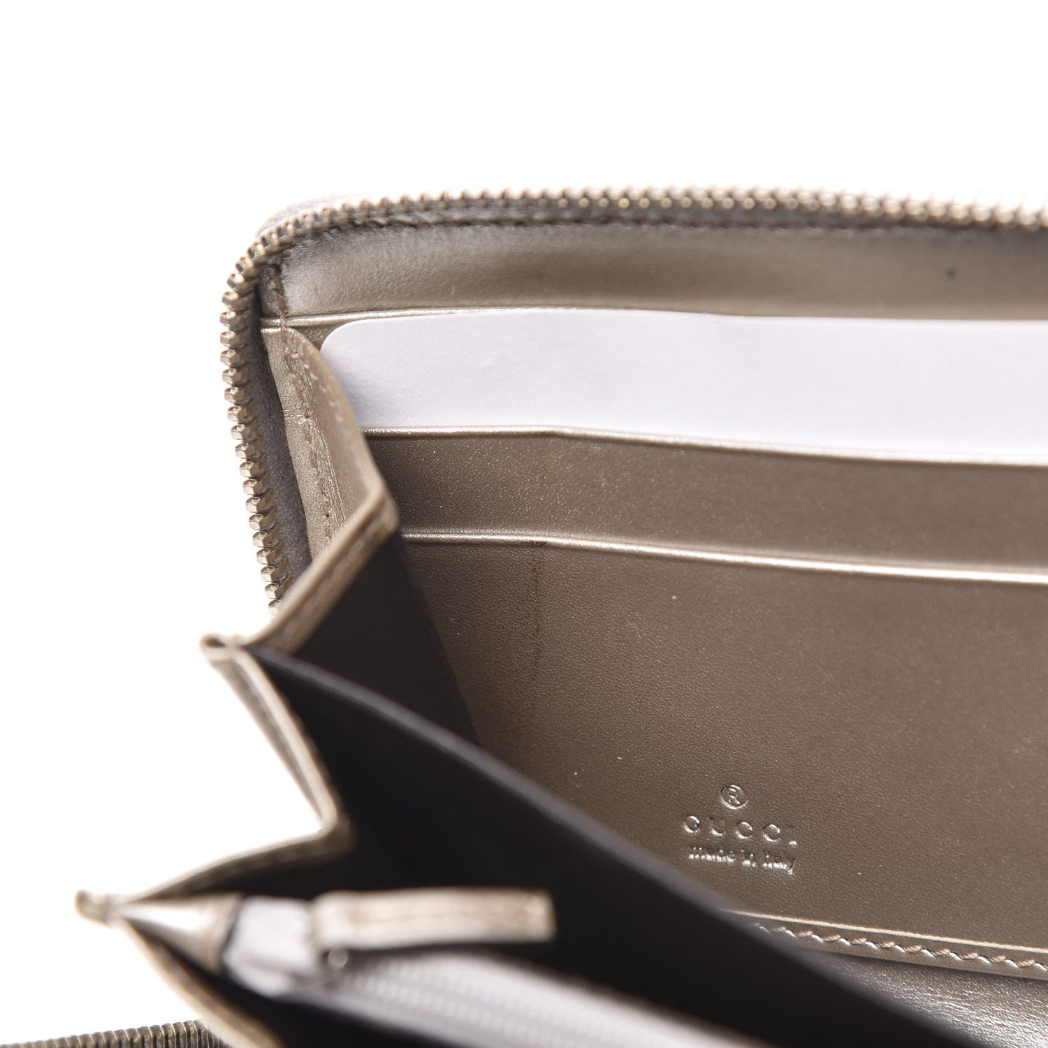 Gucci Imprime Monogram GG Pierce Zip Around Wallet Silver 9 of 10