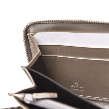 Gucci Imprime Monogram GG Pierce Zip Around Wallet Silver 9 of 10