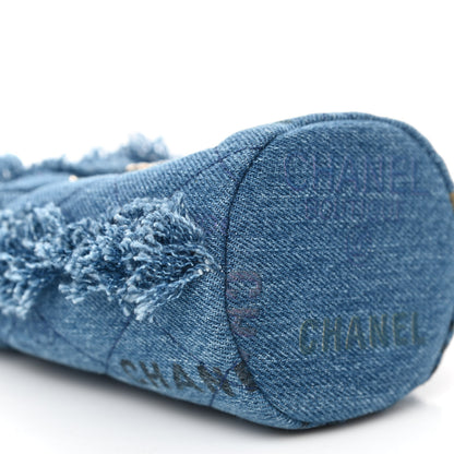 Chanel Denim Quilted Mood Mini Bucket With Chain Blue Multicolor 17 of 21
