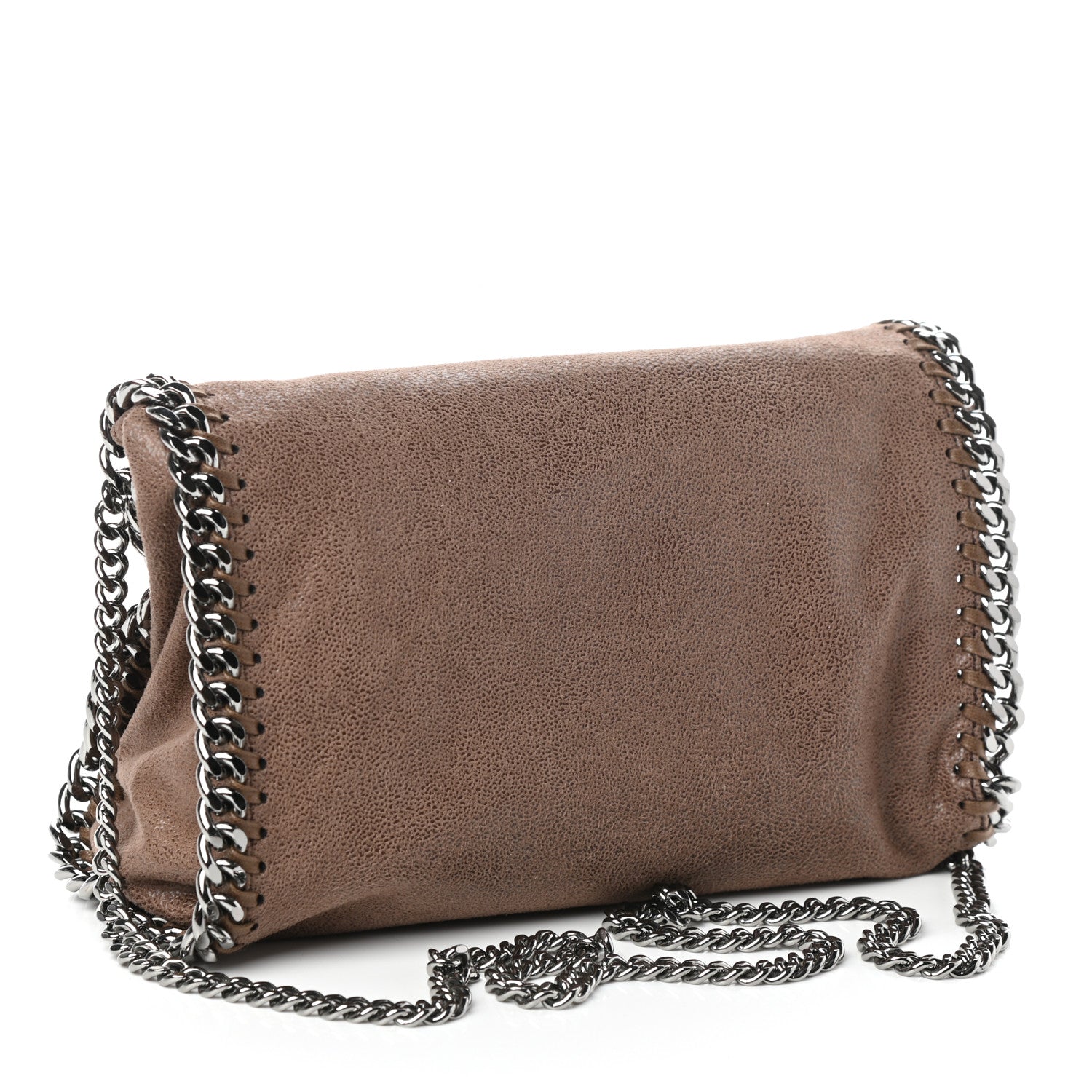 Stella McCartney Shaggy Deer Mini Falabella Fold Over Tote Taupe 3 of 9