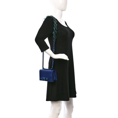 Alexander McQueen Calfskin Mini Jeweled Knuckle Satchel Royal Blue 2 of 10