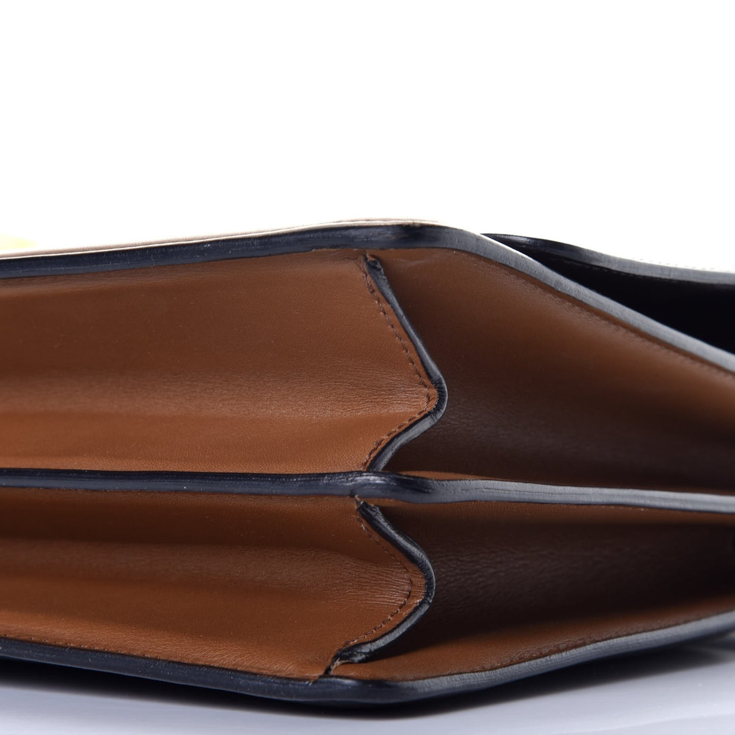 Calfskin Medium Bi-Color Case Flap Camel