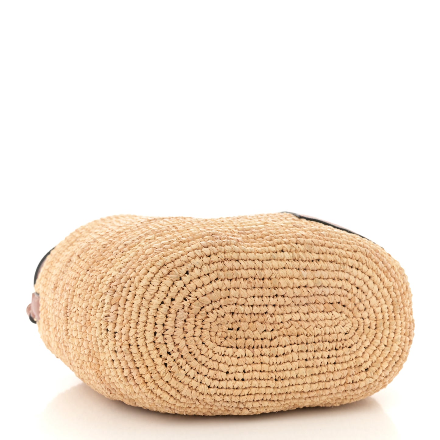 Calfskin Raffia Bucket Bag Natural Tan