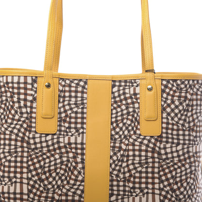 MCM Visetos Medium Liz Reversible Shopper Tote Cognac Yellow 13 of 15