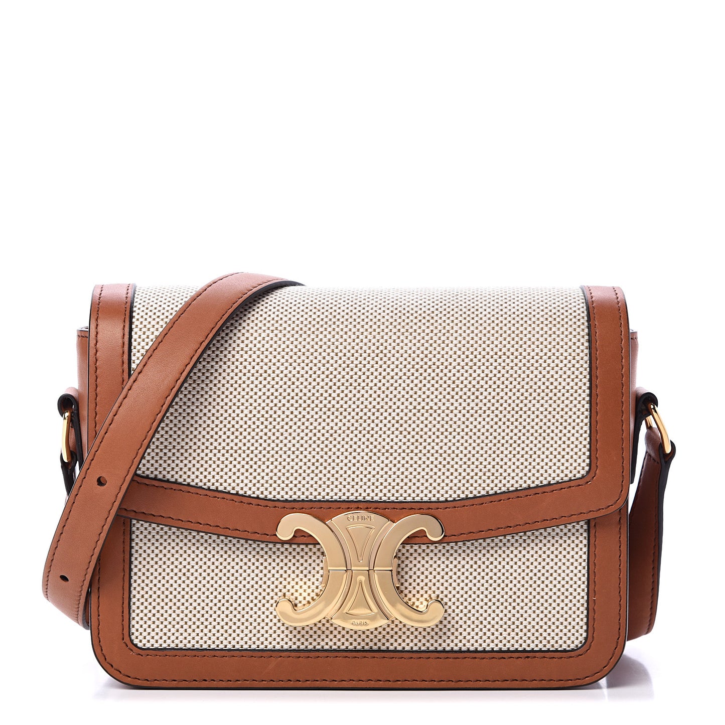 Textile Natural Calfskin Teen Triomphe White Tan