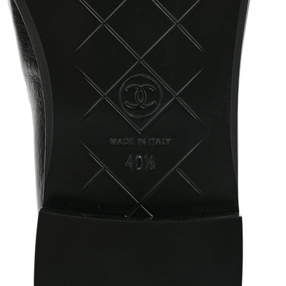 Chanel Crumpled Lambskin Quilted CC Turnlock Loafers 40.5 Black 7 of 9