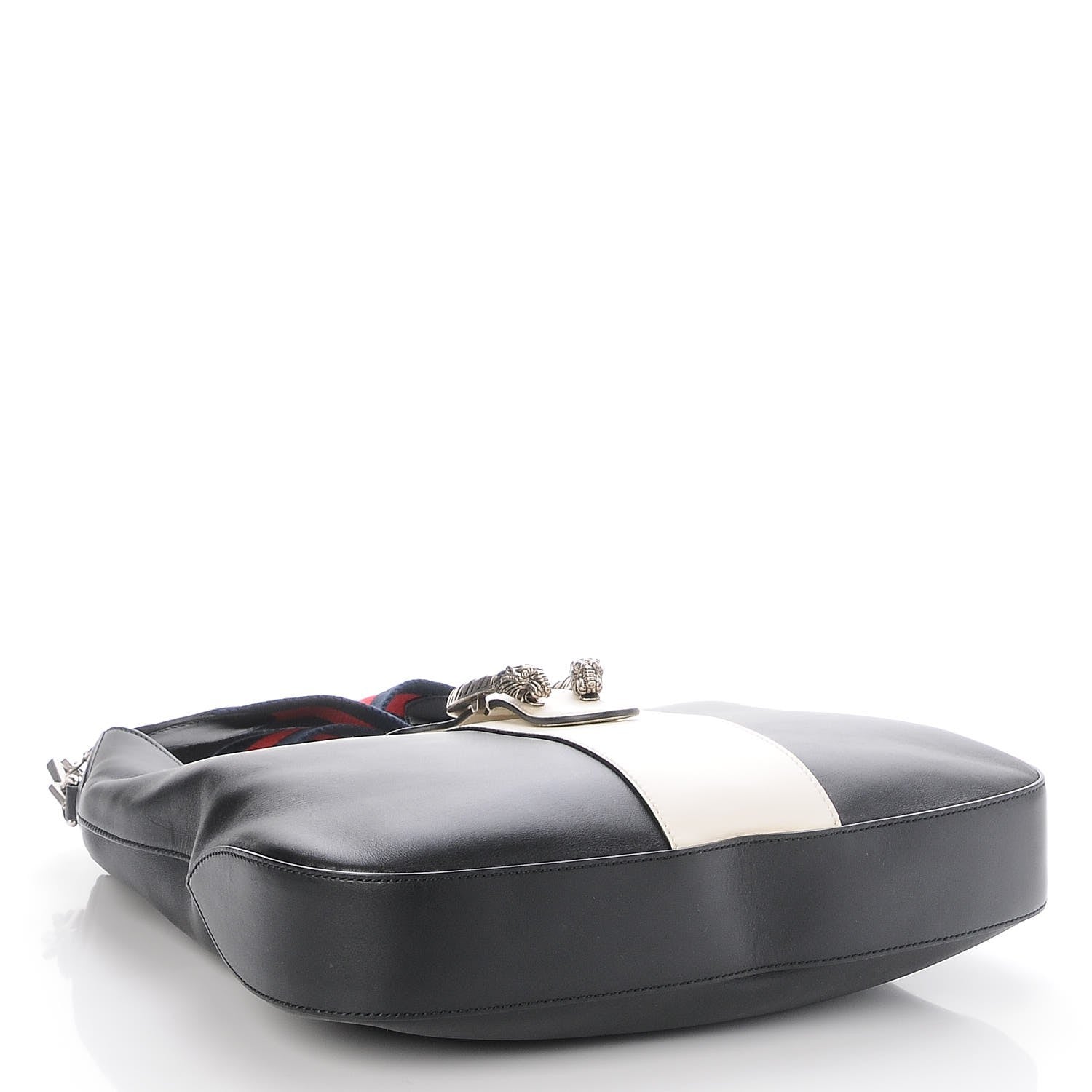 Gucci Calfskin Web Medium Dionysus Hobo Black White 5 of 8